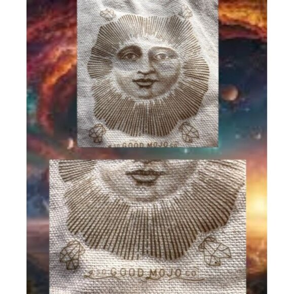 Drawstring Jewelry Pouch Good Mojo Co Sun Face Crystals Stash Bag Cotton - Picture 3 of 12